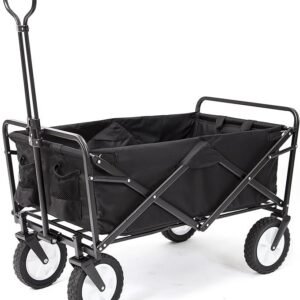 Collapsible Folding Outdoor Utility Wagon, Black