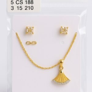 Gold plated fan necklace